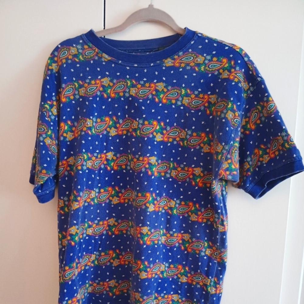 Vintage Lizwear Blue Paisley T-Shirt